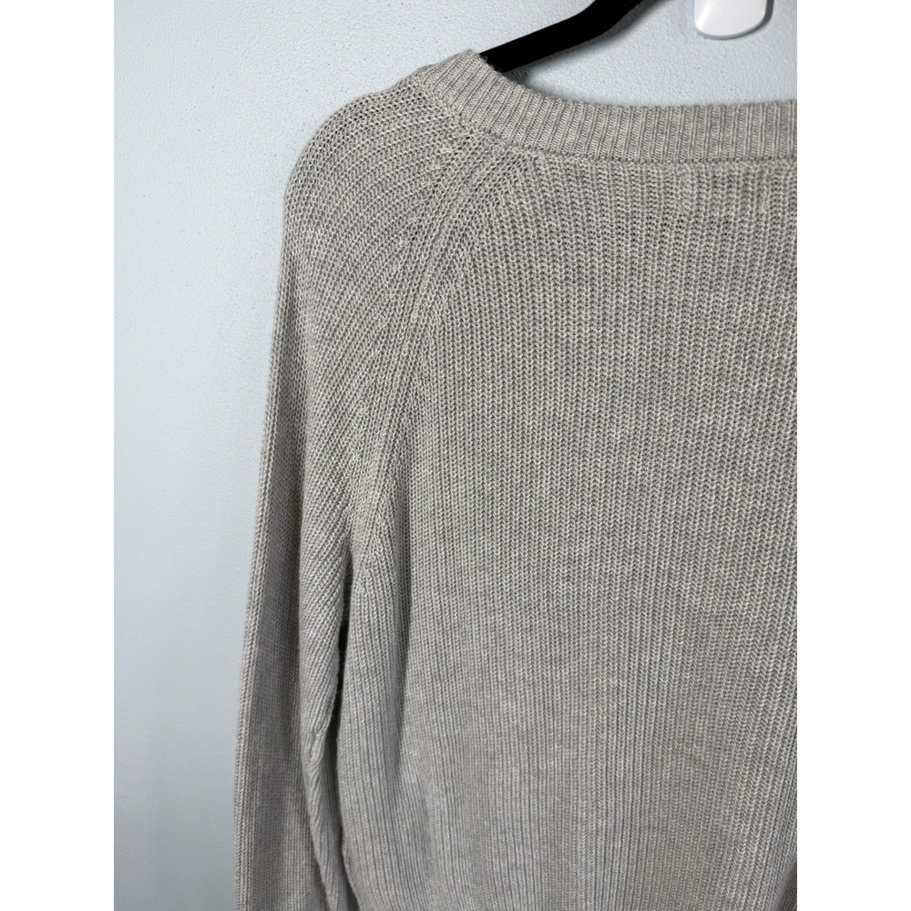 J.Crew Womens Heather Gray Ribbed Knit Button Shoulder Sweater Sz Small Pullover - Picture 7 of 10